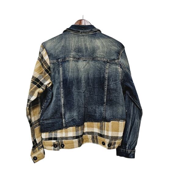 AHP Another Hype Piece Jean Flannel Jacket Mens Sz S NWOT Streetwear Y2K Hip Hop - Picture 4 of 8